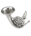 Charm en argent sterling cor français .925 x 1 breloques d'instrument de musique