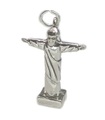 Charm de plata de ley de la estatua del Cristo de Río .925 x 1 Cristo Redentor