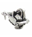 Breloque en argent sterling rose .925 x 1 Roses Fleurs Plantes breloques