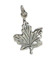 Charm de plata de ley con hoja de arce .925 2D x 1 Charms de hojas de Canadá