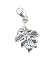 Foglia di quercia su clip charm in argento sterling .925 x 1 foglie charms