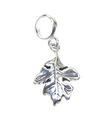 Feuille de chêne sur perle breloque en argent sterling .925 x 1 feuilles