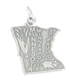 Charm de plata de ley del estado de Minnesota .925 x 1 encantos de Estados Unidos de América