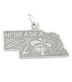 Breloque en argent sterling de l'État du Nebraska .925 x 1 breloques des États-Unis en Amérique