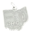 Sterling zilveren bedel van Ohio State .925 x 1 Charms van de Verenigde Staten van Amerika