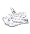 Washington State charm i sterling silver .925 x1 USA -stater Amerika charm