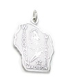 Charm de plata de ley del estado de Wisconsin .925 x 1 encantos de Estados Unidos de América