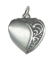 Colgante de plata de ley con forma de corazón x 1 .925 Charms de corazones de amor