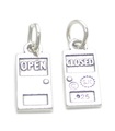 Open and Closed Door Sign sterling silver charm .925 x 1 Doors charms