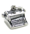 Schreibmaschine Sterling Silber Charm .925 x 1 Type Writer Charms Schreiben