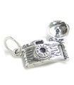 Blitz Kamera Sterling Silber Charm .925 x 1 Kameras und Fotografie Charms