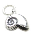 Nautilus Shell charm i sterling silver .925 x 1 skal och strand charm