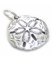 Sand Dollar charm i sterling silver .925 x 1 sea cookie snapper kex