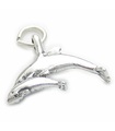 Delfin mit Baby Kalb 2D Sterling Silber Charm .925 x 1 Delfin Charms