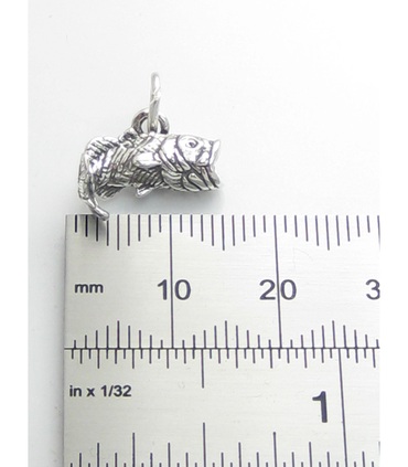 Flat Fish Halibut sterling silver charm .925 x 1 Fishing Fishes charms