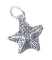 Bat sjöstjärna sterling silver charm .925 x 1 Star fisk hav charm