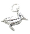 Charm de plata esterlina pájaro pelícano .925 x 1 Charms pájaros pelícanos