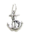 Ankare med rep sterling silver charm .925 x 1 ankare - Yachting charm