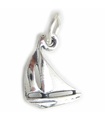 Breloque en argent sterling pour bateau à voile Yacht .925 x 1 Breloques pour bateaux à voile