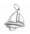 Charm de yacht en argent sterling .925 x 1 Charms de bateaux à voile de bateau à voile