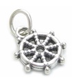 Ciondolo piccolo in argento sterling con ruota della nave .925 x 1 Charms da diporto