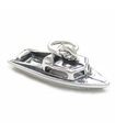 Breloque en argent sterling pour bateau à moteur .925 x 1 Breloques pour bateaux à moteur et hors-bord