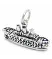 Charm de plata esterlina de crucero .925 x 1 Charms Holiday Ocean Liner