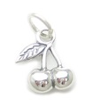 Ciondolo ciliegie in argento sterling .925 x 1 Ciondoli frutta ciliegia