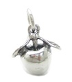 Apfel Sterling Silber Charm .925 x 1 Äpfel Obst Früchte Pomme Charms