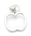 Charm de plata de ley de manzana .925 x 1 Charms de Pomme de fruta de manzanas y frutas