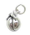 Peach sterling silver charm .925 x 1 Peaches fruit fruits charms