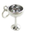 Bicchiere da cocktail charm in argento sterling .925 x 1 Ciondoli da cocktail