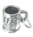 Taza de café Charm de plata de ley .925 x 1 Bebidas Charms para beber