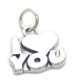 I Love You charm i sterling silver .925 x 1 Loving Caring