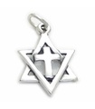 Davidstern mit Kreuz Sterling Silber Charm .925 x 1 Heilige Charms