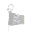 Charm Drapeau de pirate en argent sterling .925 x 1 Drapeaux tête de mort et os croisés