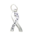 Ciondolo in argento sterling Survivor Ribbon .925 x 1 ciondoli con nastri di consapevolezza