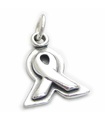 Ciondolo in argento sterling nastro di consapevolezza .925 x 1 ciondoli Charity Ribbons