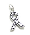 Autism Awareness Ribbon Sterling Silver Charm. 925 x 1 Autistic Charms