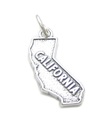 Kalifornien Karte Sterling Silber Charm .925 x1 USA Staaten von Amerika Charms