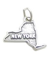 New York Karte Sterling Silber Charm .925 x1 USA Staaten von Amerika Charms