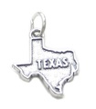 Charm de plata de ley con mapa de Texas .925 x1 encantos de Estados Unidos de América