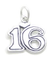 16e anniversaire pendentif à breloque en argent sterling .925 x 1 âge 16 anniversaires