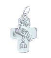 Cross with a dove of peace sterling silver charm .925 x 1 Crosses Doves