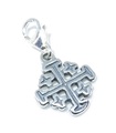 Croce di Gerusalemme su ciondolo in argento sterling con clip da 9 mm .925 x 1 croci