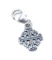 Jerusalem Kreuz Clip auf 11mm Sterling Silber Charm .925 x 1 Kreuze