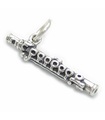 Ciondolo flauto in argento sterling .925 x 1 ciondoli flauti musicali