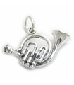 Charm en argent sterling cor français .925 x 1 charmes d'instrument de musique