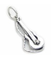 Gitarr charm i sterling silver .925 x 1 Musikgitarr charmar