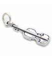 Violine 2D Sterling Silber Charm .925 x 1 Violinen Charms